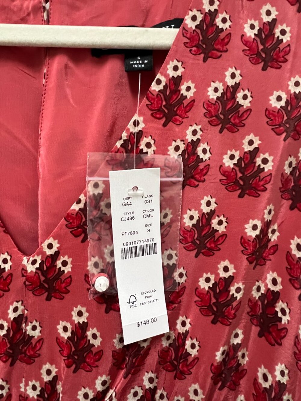 J. Crew Hyacinth Dress in Block-print Crepe De Chine - NWT! - Picture 3 of 4